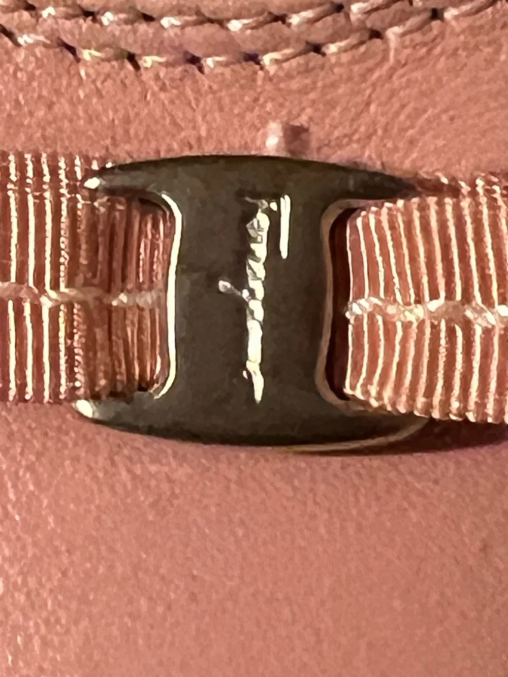 Salvatore Ferragamo 7 1/2 C  Pink Leather Bow Espadrille Wedges Shoes Pumps - Picture 6 of 13